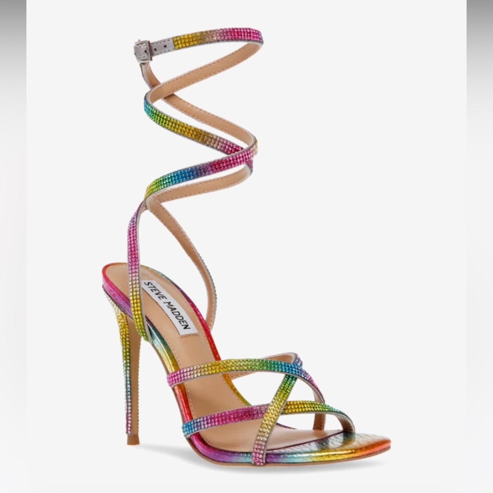 NWT Steve Madden nostalgia Women’s Heel Sandals in Multi 183 Size 10.